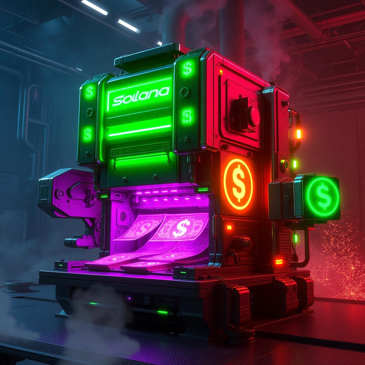 Cyberpunk automated fee printing machine